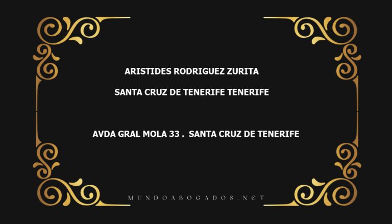 abogado Aristides Rodriguez Zurita en la localidad de Santa Cruz de Tenerife