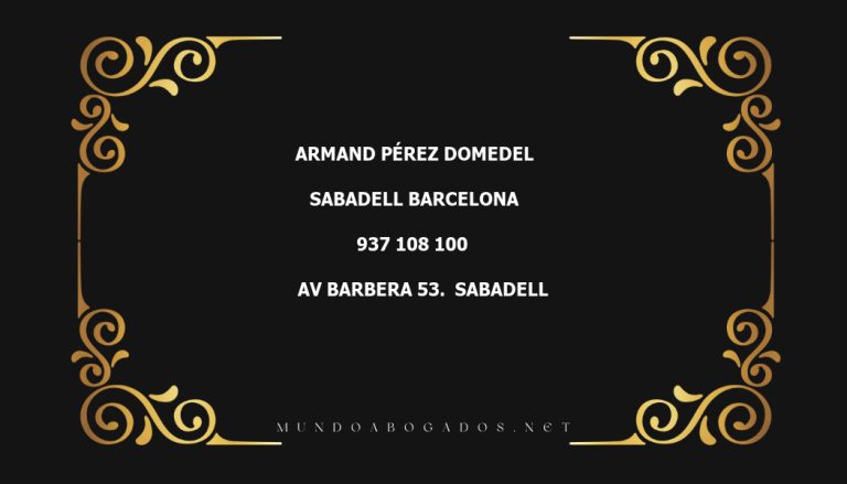 abogado Armand Pérez Domedel en la localidad de Sabadell