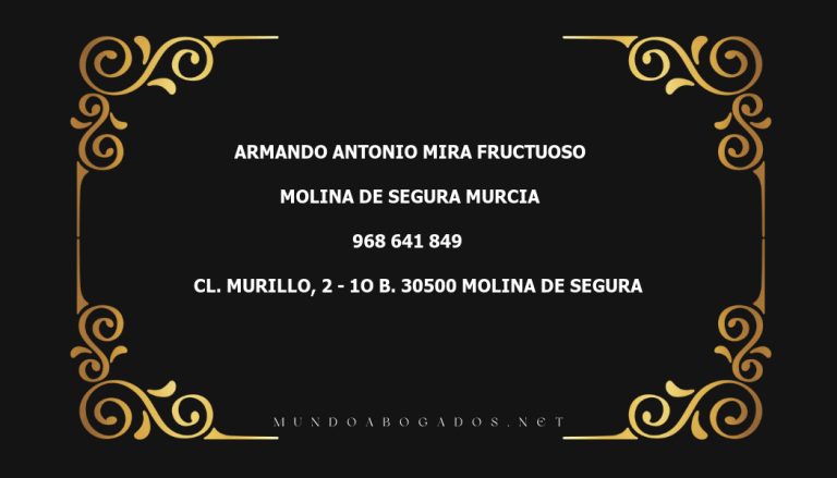 abogado Armando Antonio Mira Fructuoso en la localidad de Molina de Segura