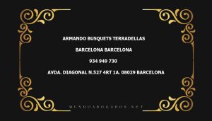 abogado Armando Busquets Terradellas en la localidad de Barcelona