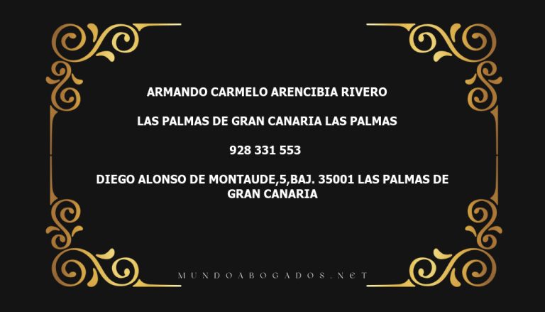 abogado Armando Carmelo Arencibia Rivero en la localidad de Las Palmas de Gran Canaria