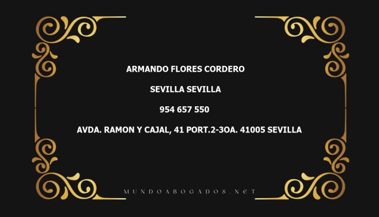 abogado Armando Flores Cordero en la localidad de Sevilla