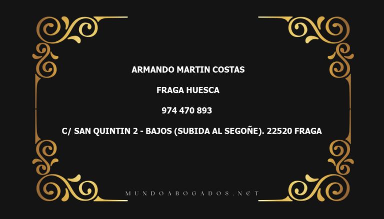 abogado Armando Martin Costas en la localidad de Fraga