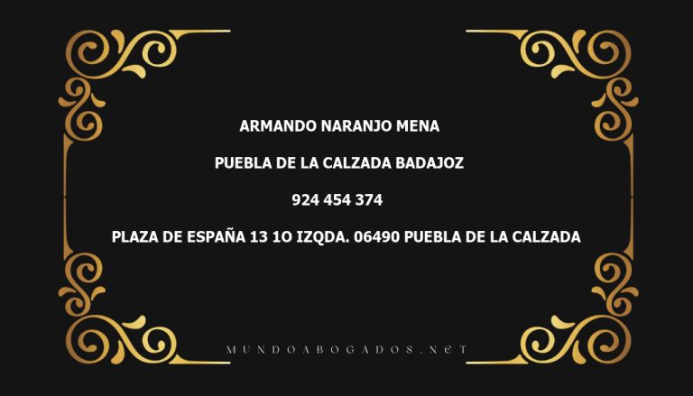 abogado Armando Naranjo Mena en la localidad de Puebla de La Calzada