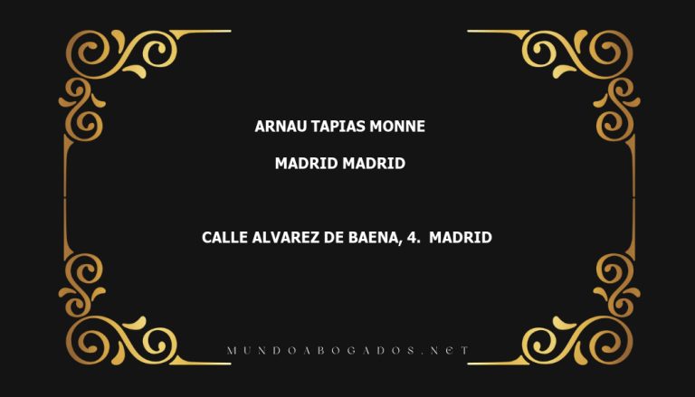 abogado Arnau Tapias Monne en la localidad de Madrid