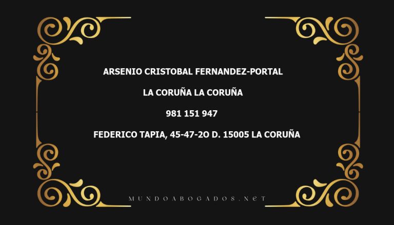 abogado Arsenio Cristobal Fernandez-Portal en la localidad de La Coruña