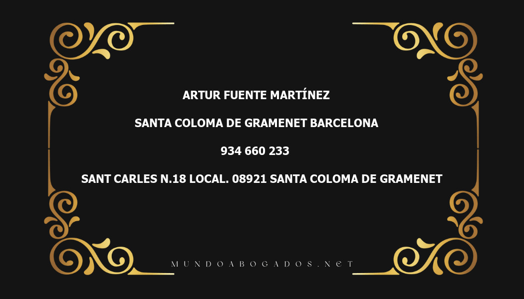 abogado Artur Fuente Martínez en la localidad de Santa Coloma de Gramenet