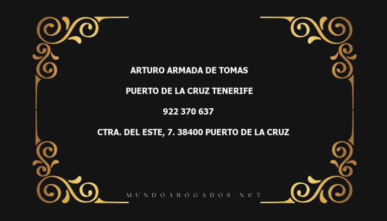 abogado Arturo Armada De Tomas en la localidad de Puerto de la Cruz