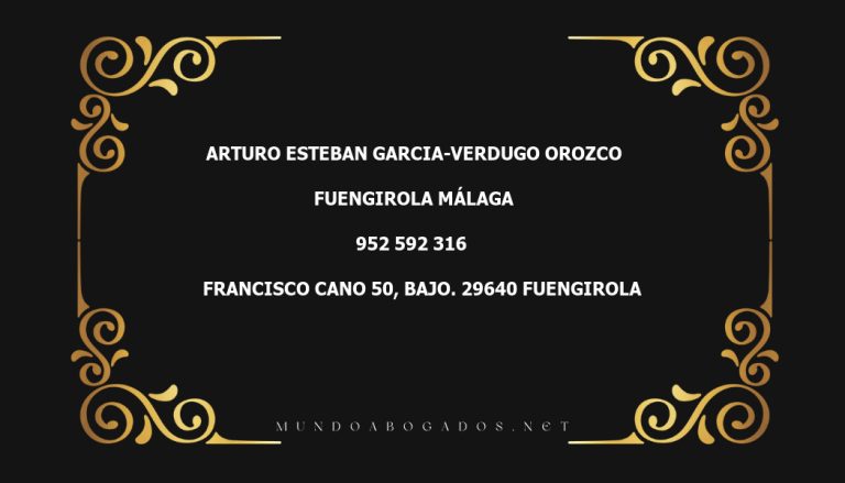 abogado Arturo Esteban Garcia-Verdugo Orozco en la localidad de Fuengirola