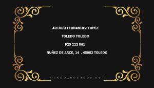 abogado Arturo Fernandez Lopez en la localidad de Toledo