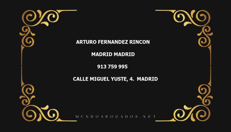 abogado Arturo Fernandez Rincon en la localidad de Madrid