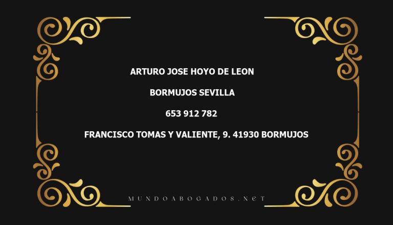 abogado Arturo Jose Hoyo De Leon en la localidad de Bormujos