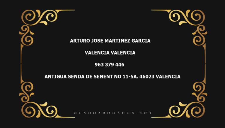 abogado Arturo Jose Martinez Garcia en la localidad de Valencia