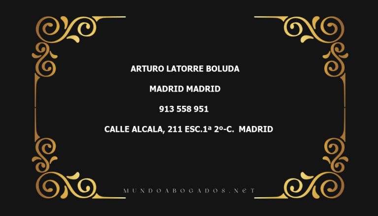 abogado Arturo Latorre Boluda en la localidad de Madrid