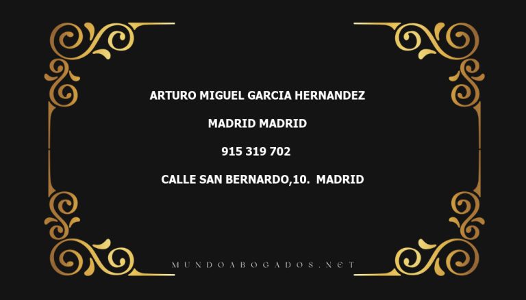 abogado Arturo Miguel Garcia Hernandez en la localidad de Madrid