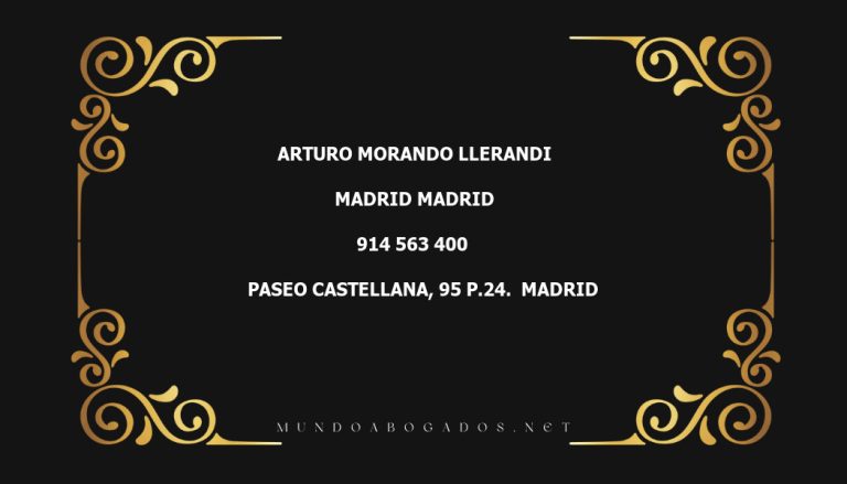 abogado Arturo Morando Llerandi en la localidad de Madrid