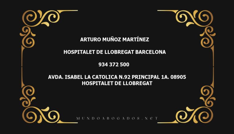 abogado Arturo Muñoz Martínez en la localidad de Hospitalet de Llobregat