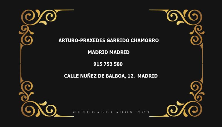 abogado Arturo-Praxedes Garrido Chamorro en la localidad de Madrid