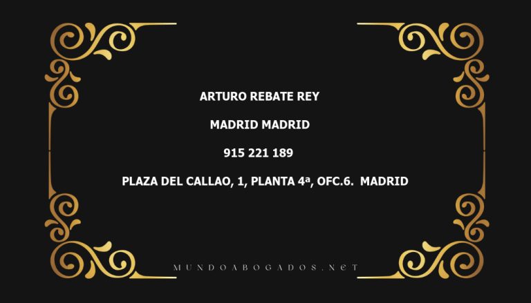 abogado Arturo Rebate Rey en la localidad de Madrid