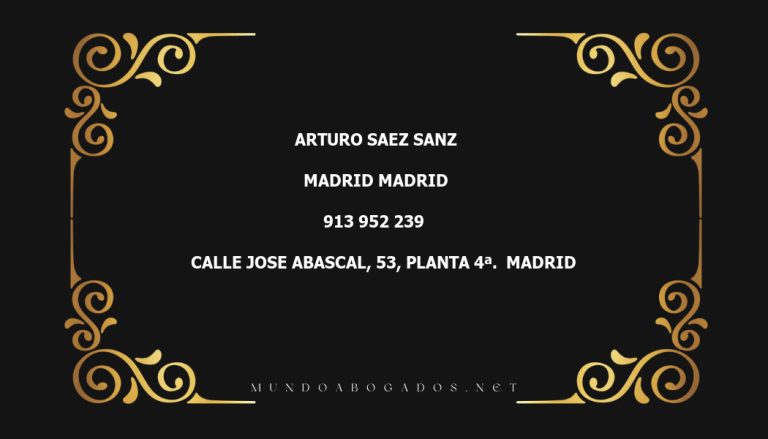 abogado Arturo Saez Sanz en la localidad de Madrid