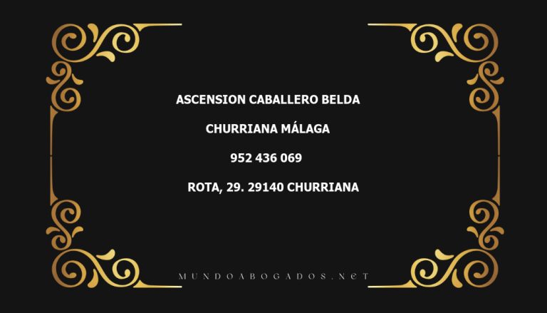 abogado Ascension Caballero Belda en la localidad de Churriana