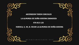 abogado Ascension Torin Corcoles en la localidad de La Almunia de Doña Godina