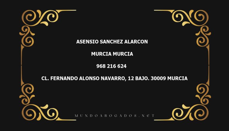 abogado Asensio Sanchez Alarcon en la localidad de Murcia