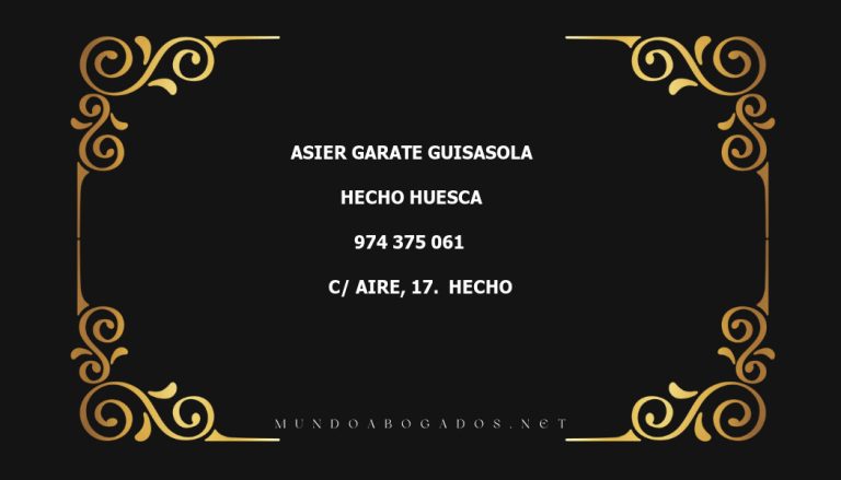 abogado Asier Garate Guisasola en la localidad de Hecho