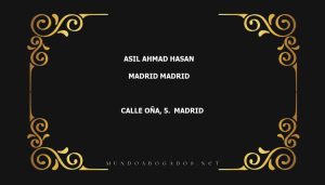 abogado Asil Ahmad Hasan en la localidad de Madrid