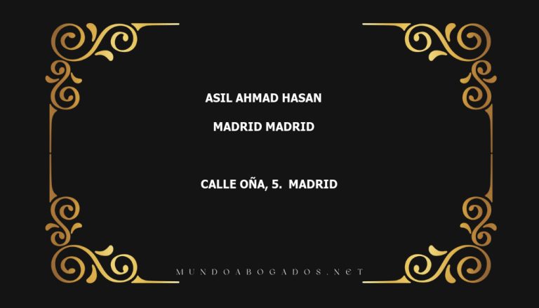 abogado Asil Ahmad Hasan en la localidad de Madrid