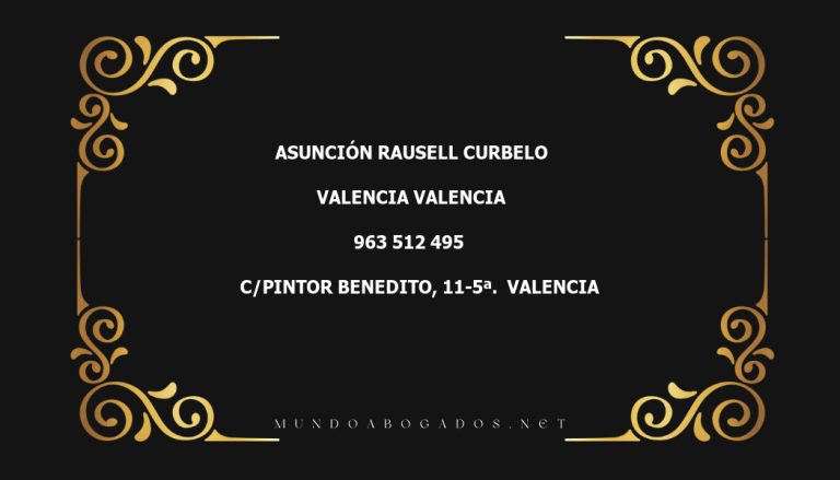 abogado Asunción Rausell Curbelo en la localidad de Valencia