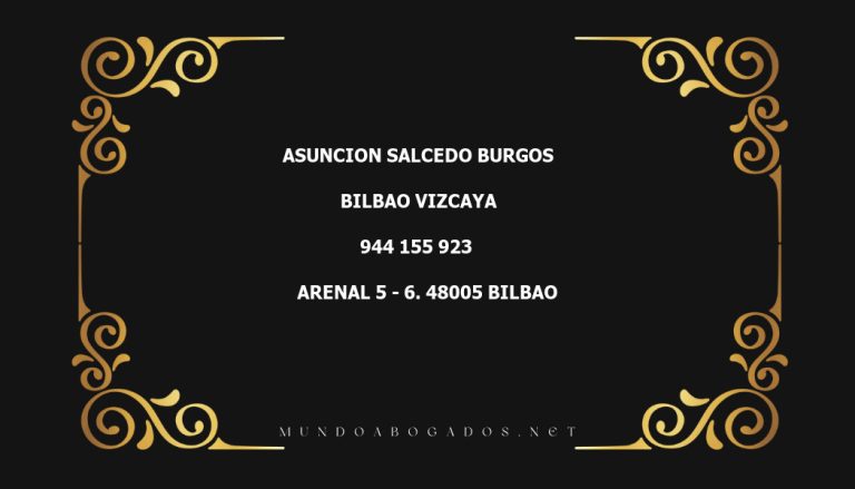 abogado Asuncion Salcedo Burgos en la localidad de Bilbao