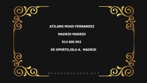 abogado Atilano Mogo Fernandez en la localidad de Madrid