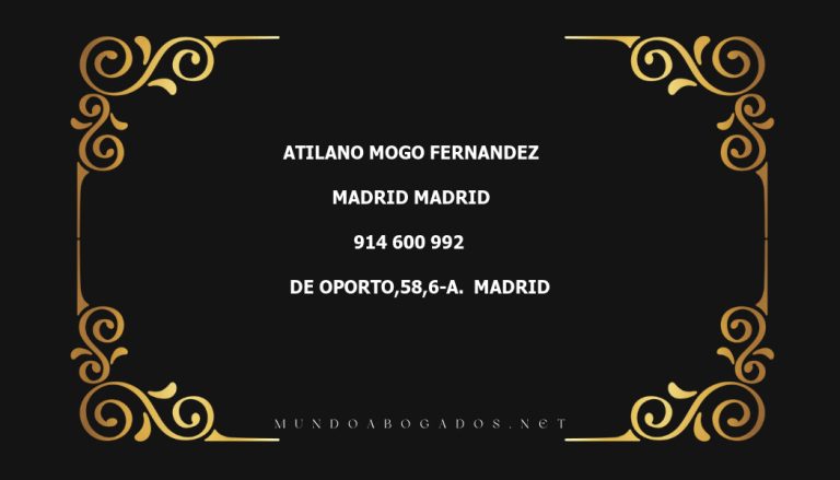 abogado Atilano Mogo Fernandez en la localidad de Madrid