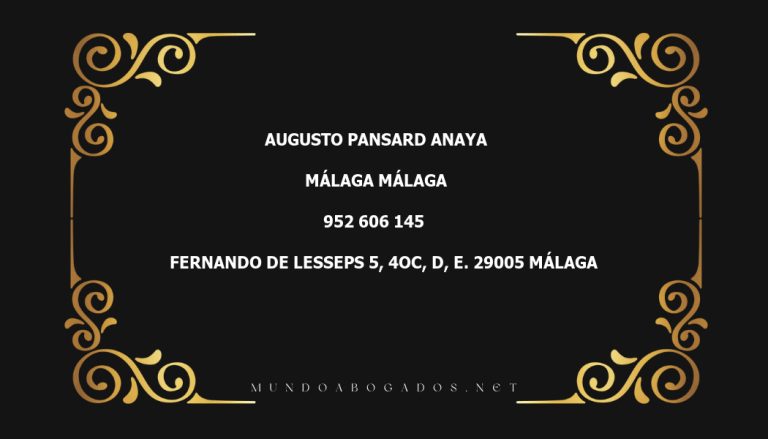 abogado Augusto Pansard Anaya en la localidad de Málaga