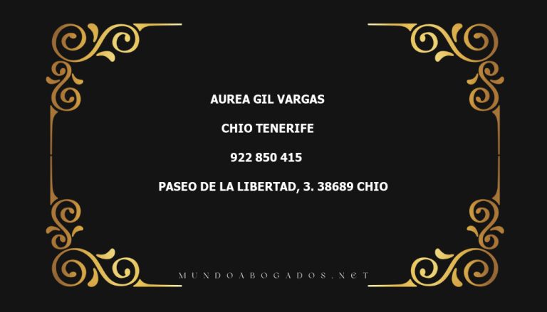 abogado Aurea Gil Vargas en la localidad de Chio