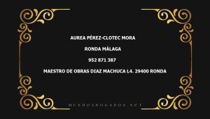 abogado Aurea Pérez-Clotec Mora en la localidad de Ronda