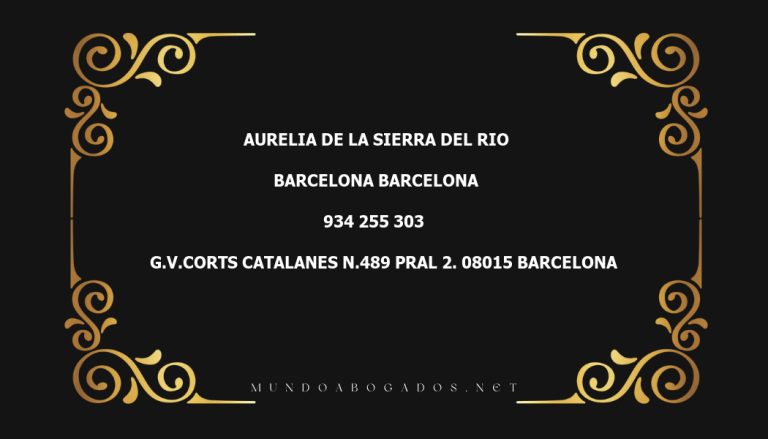 abogado Aurelia De La Sierra Del Rio en la localidad de Barcelona