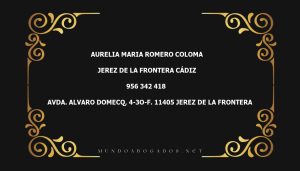 abogado Aurelia Maria Romero Coloma en la localidad de Jerez de la Frontera