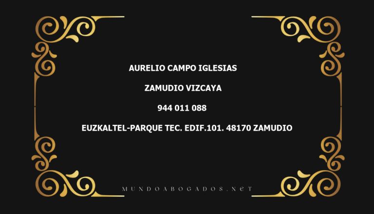 abogado Aurelio Campo Iglesias en la localidad de Zamudio