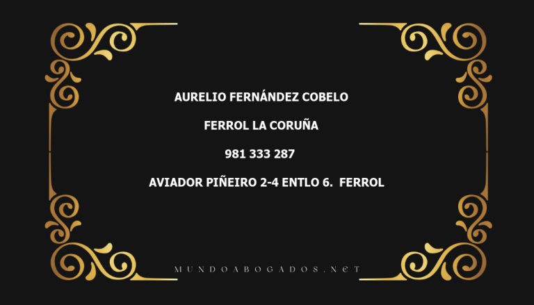 abogado Aurelio Fernández Cobelo en la localidad de Ferrol