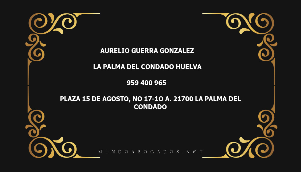 abogado Aurelio Guerra Gonzalez en la localidad de La Palma del Condado