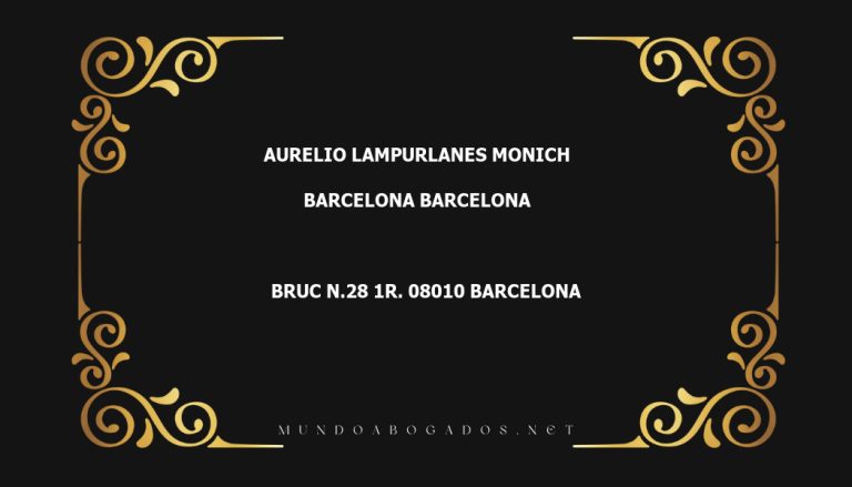 abogado Aurelio Lampurlanes Monich en la localidad de Barcelona