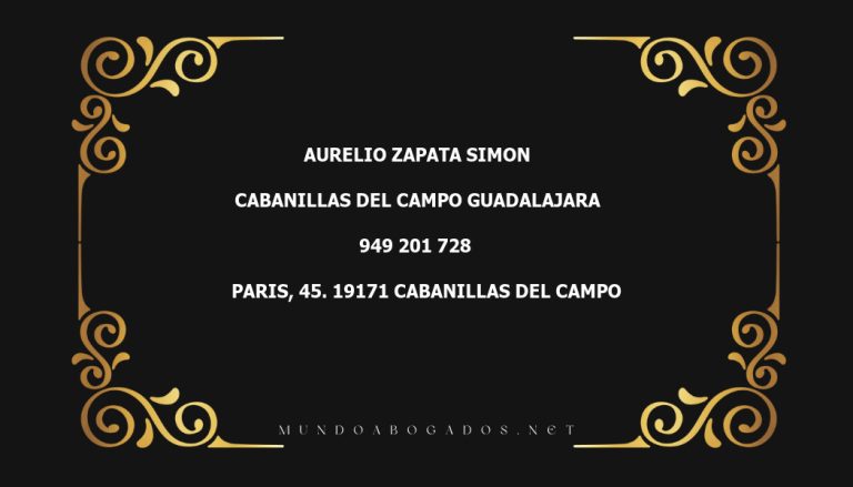 abogado Aurelio Zapata Simon en la localidad de Cabanillas del Campo