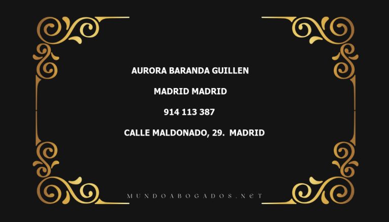 abogado Aurora Baranda Guillen en la localidad de Madrid