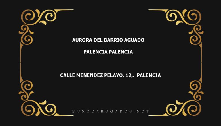 abogado Aurora Del Barrio Aguado en la localidad de Palencia