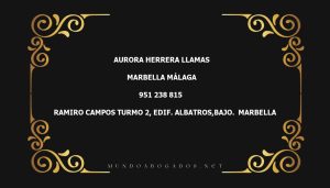 abogado Aurora Herrera Llamas en la localidad de Marbella