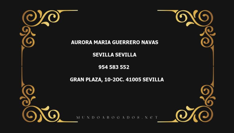 abogado Aurora Maria Guerrero Navas en la localidad de Sevilla