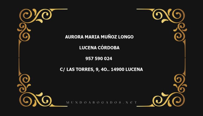 abogado Aurora Maria Muñoz Longo en la localidad de Lucena