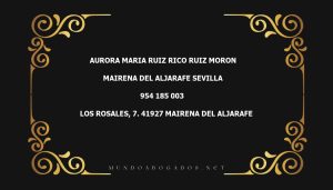 abogado Aurora Maria Ruiz Rico Ruiz Moron en la localidad de Mairena del Aljarafe